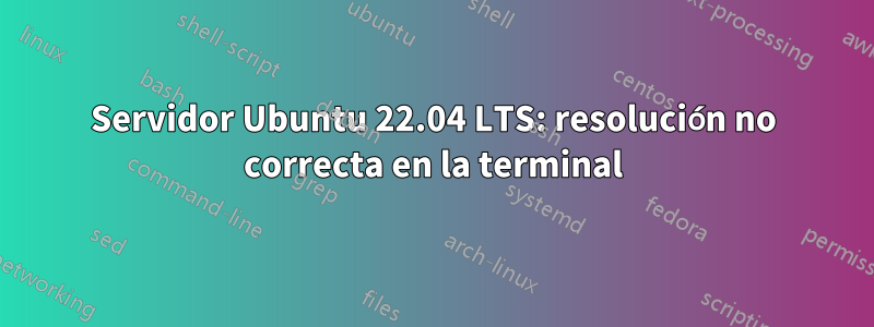 Servidor Ubuntu 22.04 LTS: resolución no correcta en la terminal