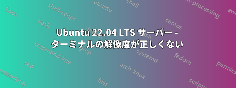 Ubuntu 22.04 LTS サーバー - ターミナルの解像度が正しくない
