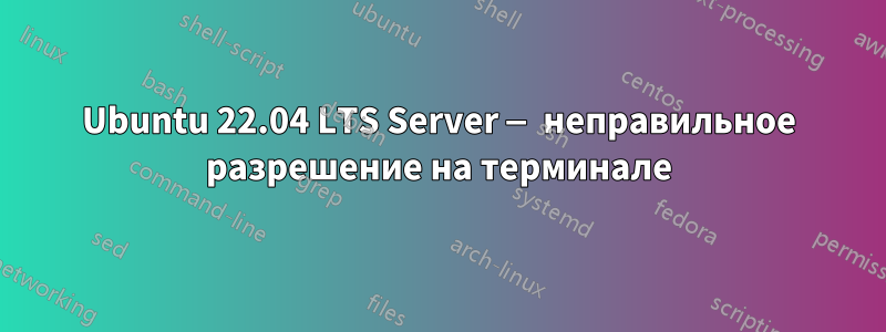 Ubuntu 22.04 LTS Server — неправильное разрешение на терминале