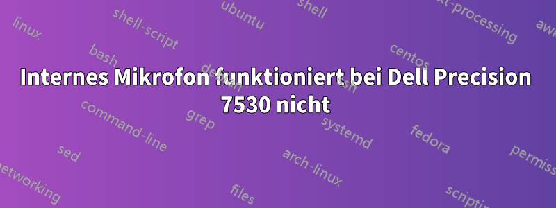 Internes Mikrofon funktioniert bei Dell Precision 7530 nicht