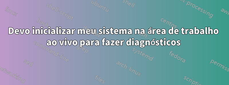 Devo inicializar meu sistema na área de trabalho ao vivo para fazer diagnósticos