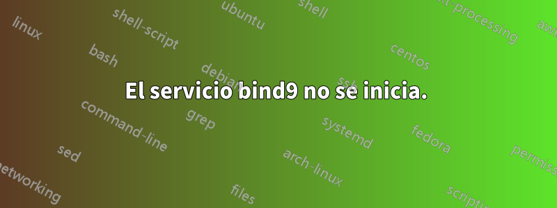 El servicio bind9 no se inicia.