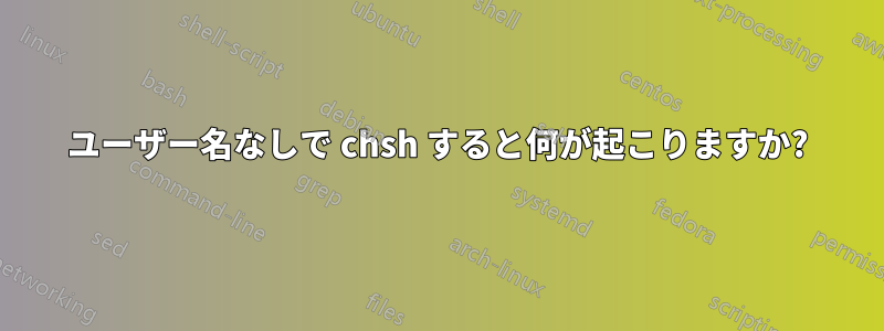 ユーザー名なしで chsh すると何が起こりますか?