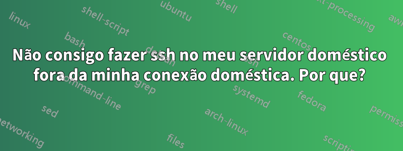 Não consigo fazer ssh no meu servidor doméstico fora da minha conexão doméstica. Por que?