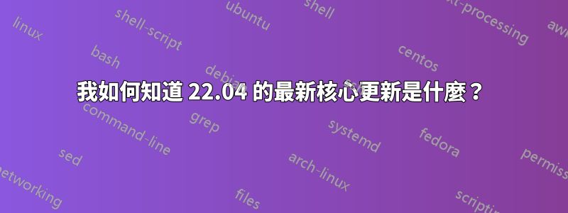 我如何知道 22.04 的最新核心更新是什麼？