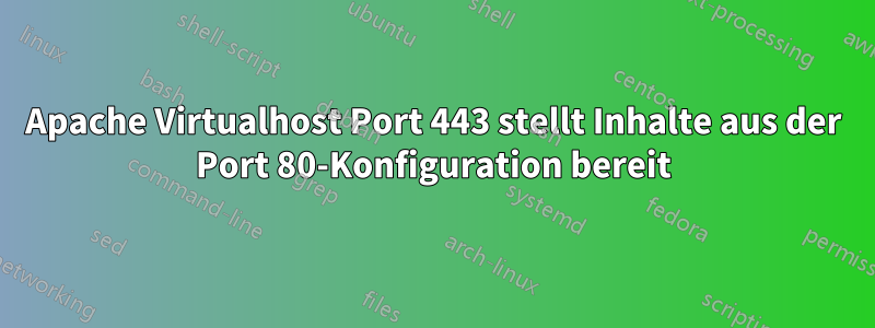 Apache Virtualhost Port 443 stellt Inhalte aus der Port 80-Konfiguration bereit