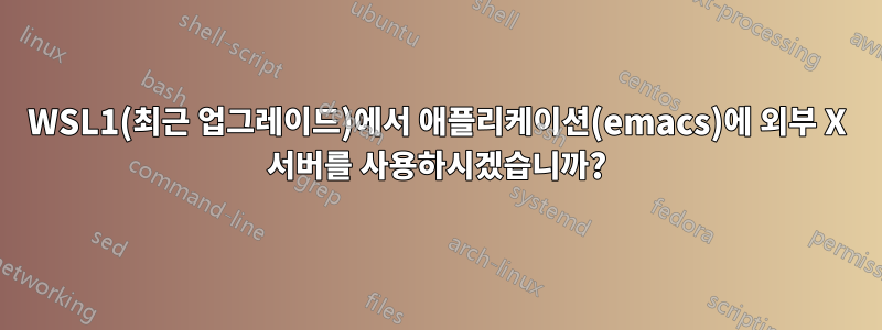 WSL1(최근 업그레이드)에서 애플리케이션(emacs)에 외부 X 서버를 사용하시겠습니까?