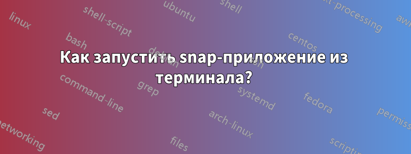 Как запустить snap-приложение из терминала?