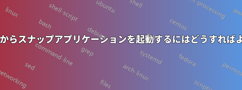 ターミナルからスナップアプリケーションを起動するにはどうすればよいですか?