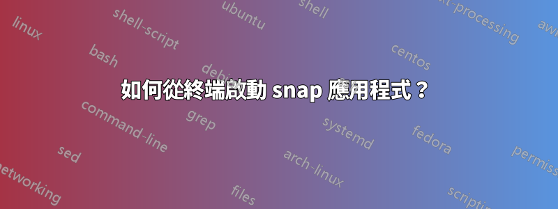 如何從終端啟動 snap 應用程式？