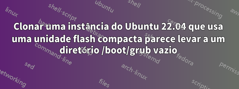 Clonar uma instância do Ubuntu 22.04 que usa uma unidade flash compacta parece levar a um diretório /boot/grub vazio