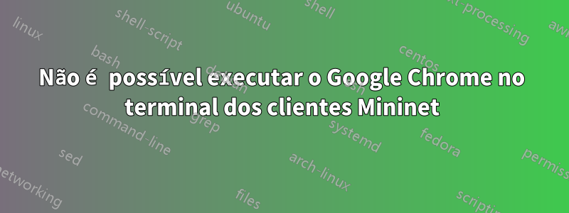 Não é possível executar o Google Chrome no terminal dos clientes Mininet