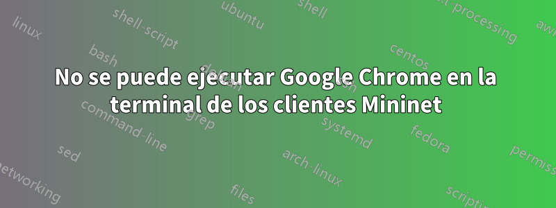 No se puede ejecutar Google Chrome en la terminal de los clientes Mininet