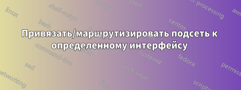 Привязать/маршрутизировать подсеть к определенному интерфейсу