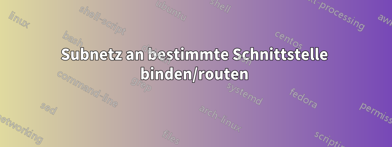 Subnetz an bestimmte Schnittstelle binden/routen