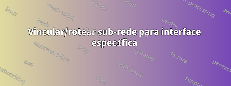 Vincular/rotear sub-rede para interface específica