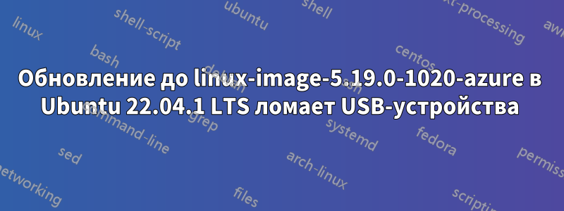 Обновление до linux-image-5.19.0-1020-azure в Ubuntu 22.04.1 LTS ломает USB-устройства