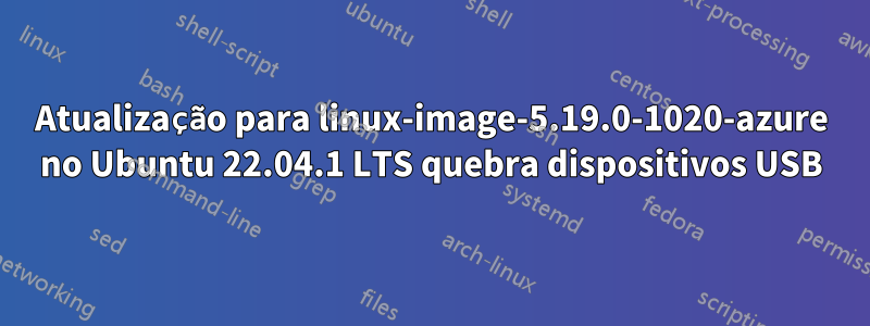 Atualização para linux-image-5.19.0-1020-azure no Ubuntu 22.04.1 LTS quebra dispositivos USB