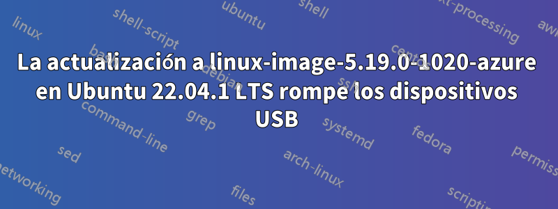 La actualización a linux-image-5.19.0-1020-azure en Ubuntu 22.04.1 LTS rompe los dispositivos USB