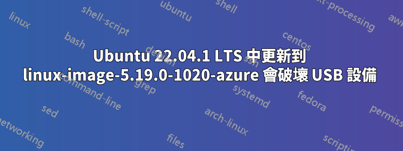 Ubuntu 22.04.1 LTS 中更新到 linux-image-5.19.0-1020-azure 會破壞 USB 設備