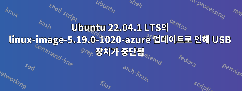 Ubuntu 22.04.1 LTS의 linux-image-5.19.0-1020-azure 업데이트로 인해 USB 장치가 중단됨