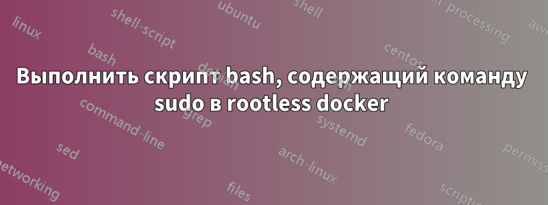 Выполнить скрипт bash, содержащий команду sudo в rootless docker