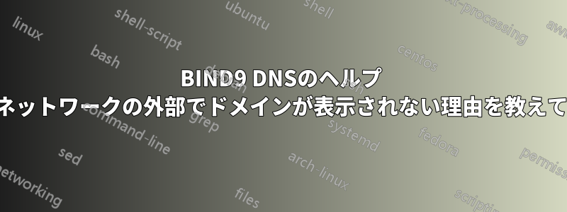 BIND9 DNSのヘルプ ローカルネットワークの外部でドメインが表示されない理由を教えてください