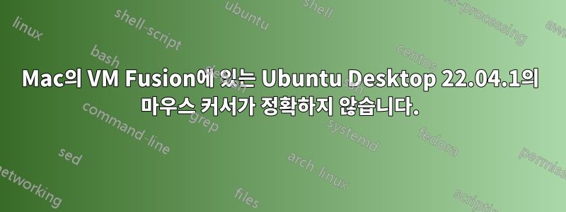 Mac의 VM Fusion에 있는 Ubuntu Desktop 22.04.1의 마우스 커서가 정확하지 않습니다.