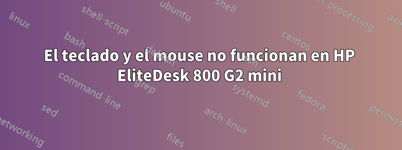 El teclado y el mouse no funcionan en HP EliteDesk 800 G2 mini