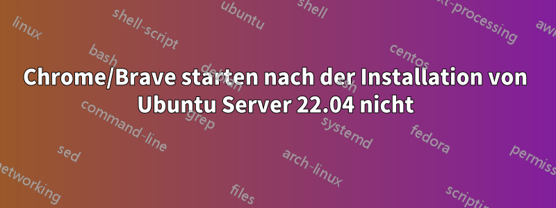 Chrome/Brave starten nach der Installation von Ubuntu Server 22.04 nicht