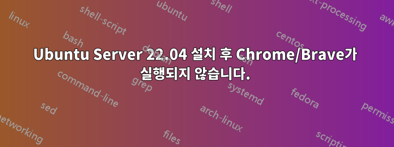 Ubuntu Server 22.04 설치 후 Chrome/Brave가 실행되지 않습니다.