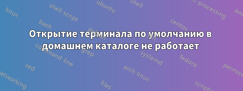 Открытие терминала по умолчанию в домашнем каталоге не работает