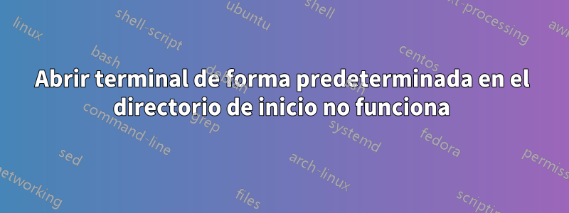 Abrir terminal de forma predeterminada en el directorio de inicio no funciona