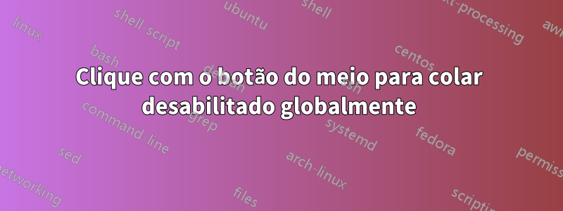 Clique com o botão do meio para colar desabilitado globalmente