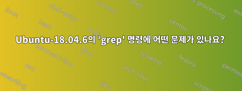 Ubuntu-18.04.6의 'grep' 명령에 어떤 문제가 있나요?