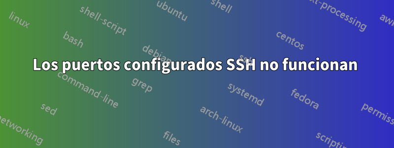 Los puertos configurados SSH no funcionan