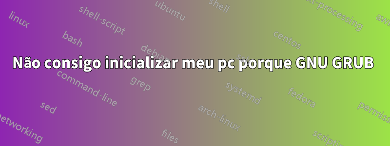 Não consigo inicializar meu pc porque GNU GRUB