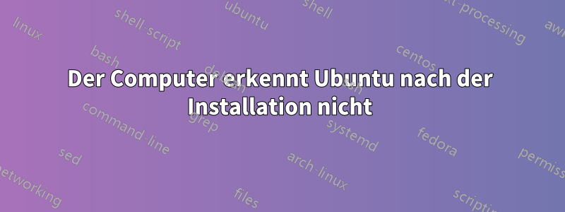 Der Computer erkennt Ubuntu nach der Installation nicht