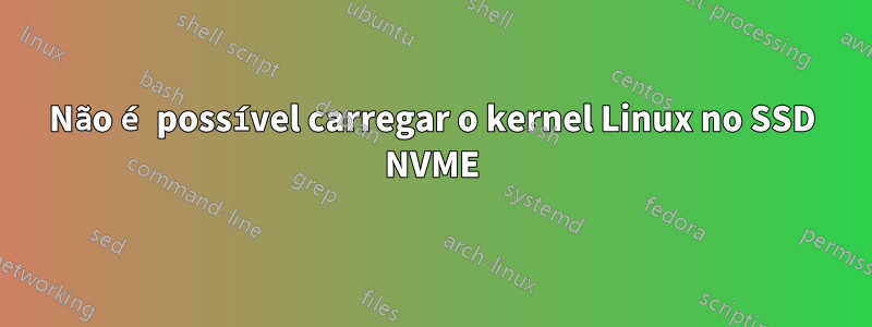 Não é possível carregar o kernel Linux no SSD NVME