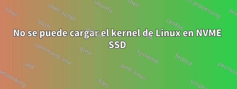 No se puede cargar el kernel de Linux en NVME SSD