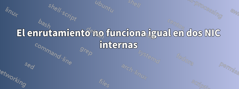 El enrutamiento no funciona igual en dos NIC internas