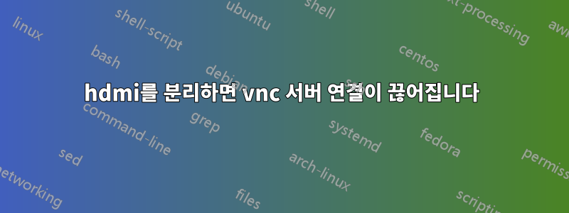 hdmi를 분리하면 vnc 서버 연결이 끊어집니다