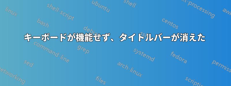 キーボードが機能せず、タイトルバーが消えた