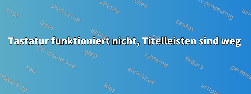 Tastatur funktioniert nicht, Titelleisten sind weg