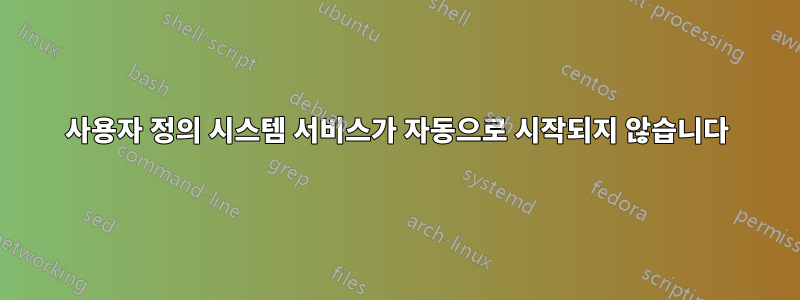 사용자 정의 시스템 서비스가 자동으로 시작되지 않습니다