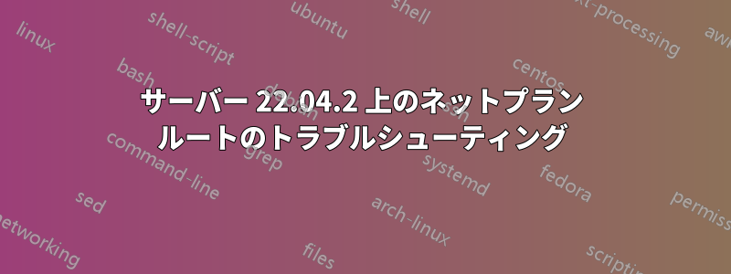 サーバー 22.04.2 上のネットプラン ルートのトラブルシューティング