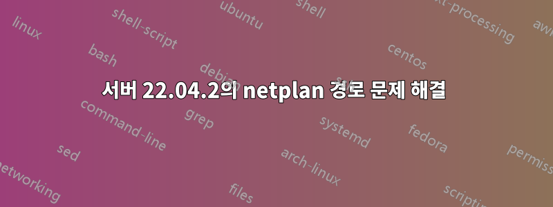 서버 22.04.2의 netplan 경로 문제 해결