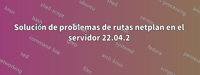 Solución de problemas de rutas netplan en el servidor 22.04.2