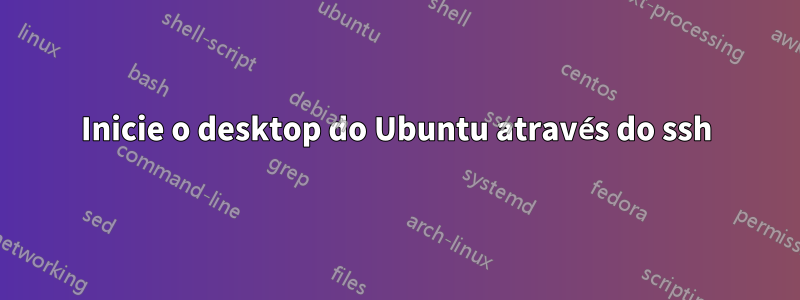 Inicie o desktop do Ubuntu através do ssh