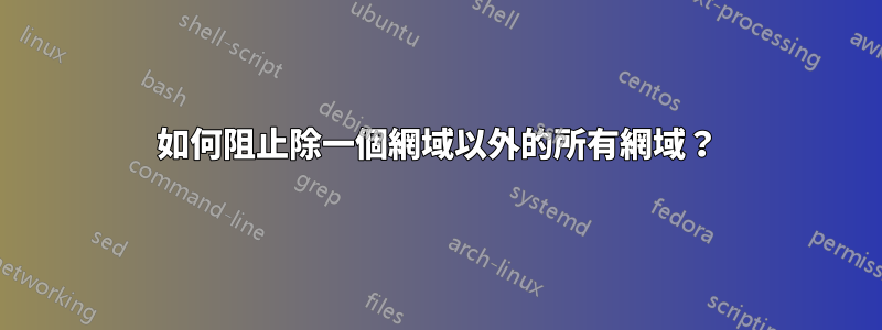 如何阻止除一個網域以外的所有網域？